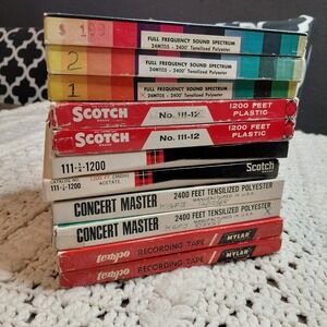 Lot 11 Various 7" Reel To Reel Recording Tapes Vtg Recording Gear Boxes 60s